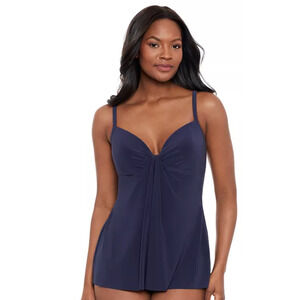 Women's Rock Solid Marina Tankini Top Size APPRX SIZE 16 LOOK!! Blue